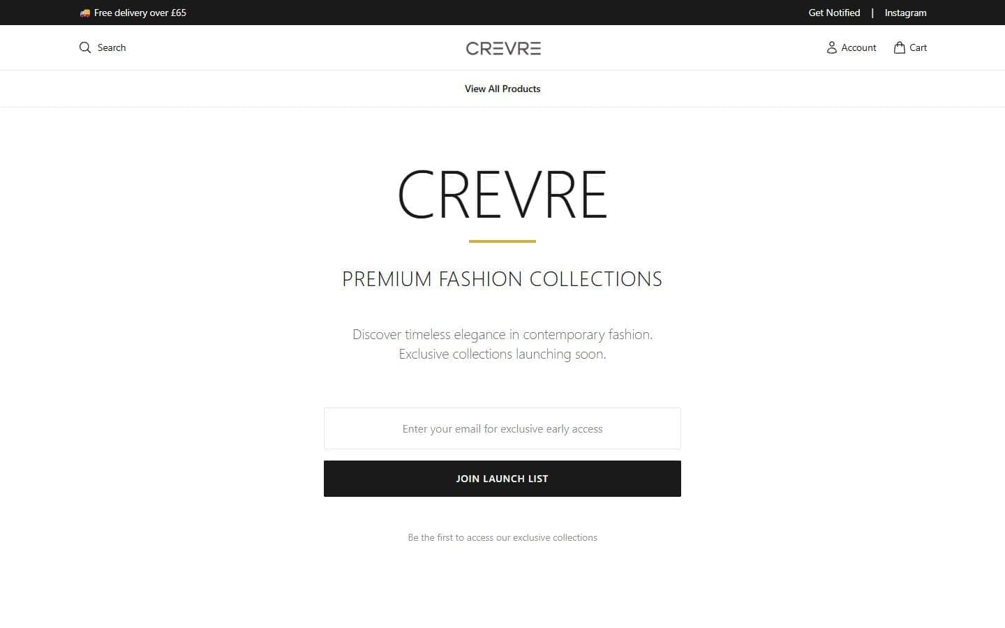 Crevre: Premium Fashion Brand Built for Launch