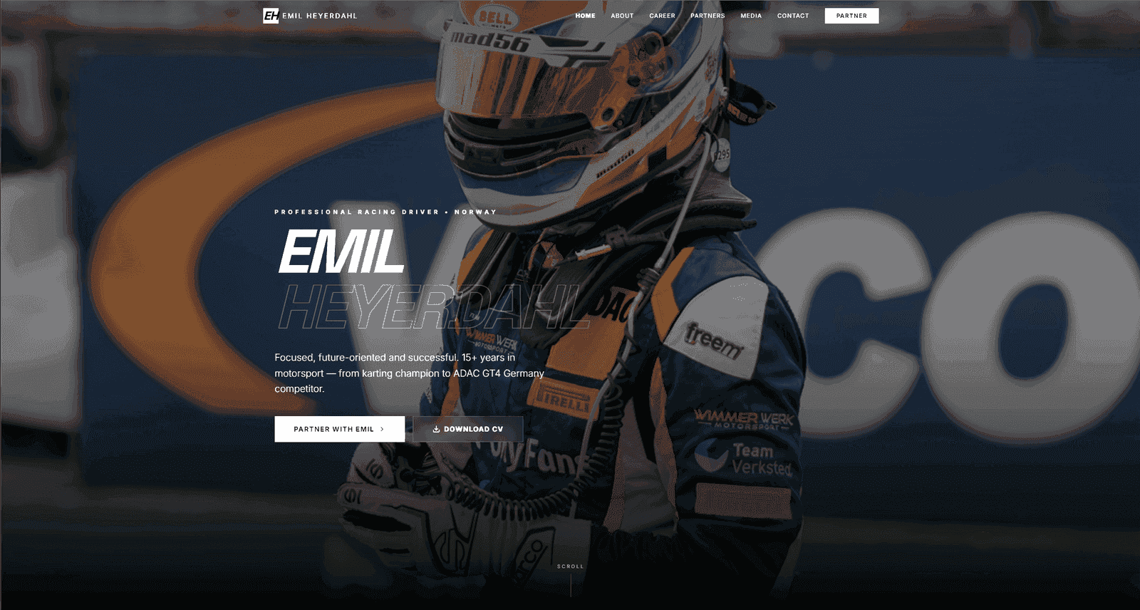 Emil Heyerdahl: A Racing Driver Website Built to Win Sponsors