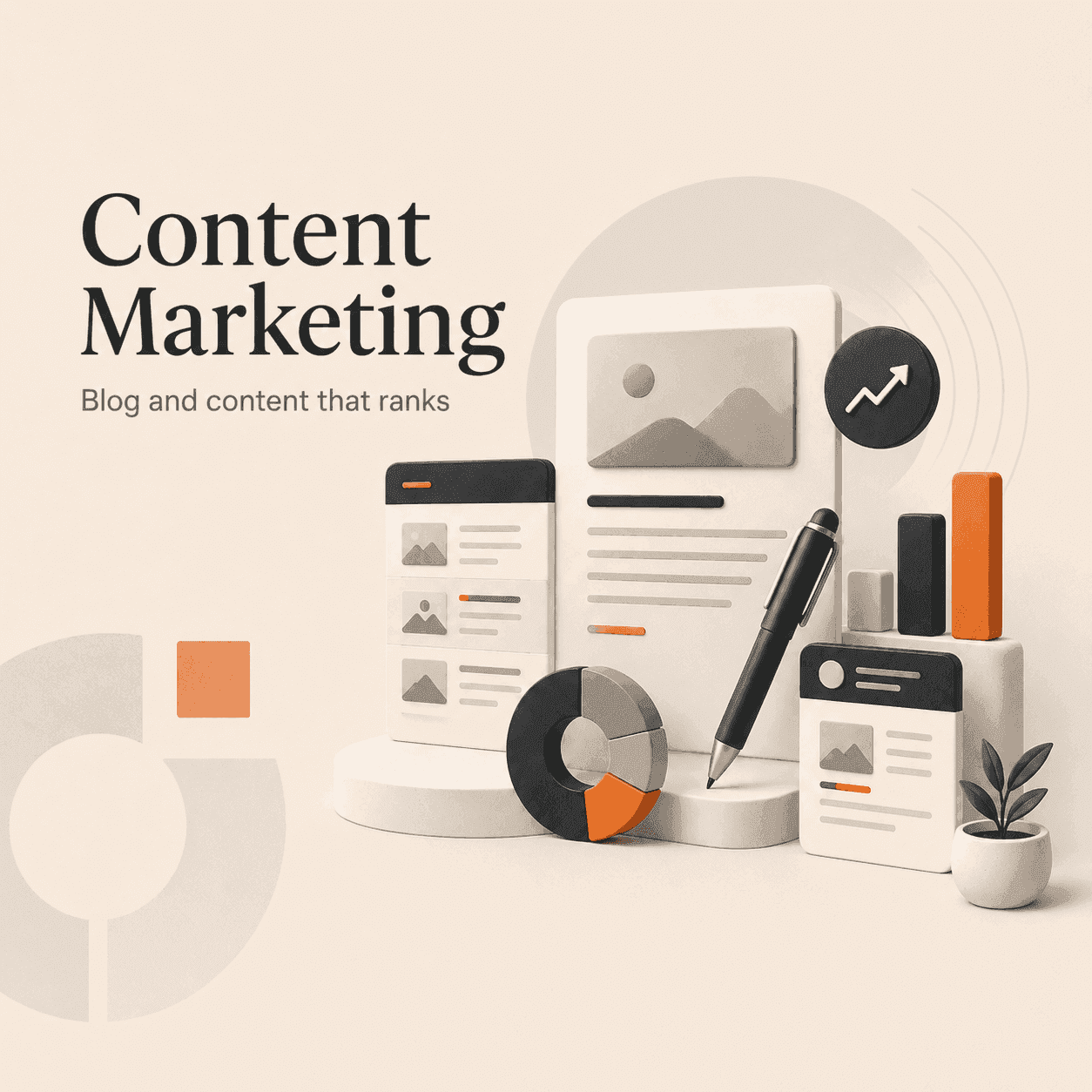 Content marketing service illustration